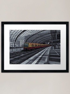 Gelber Zug Gerahmter Kunstdruck Gerahmtes Wandbild Poster Leinwanddruck Bild