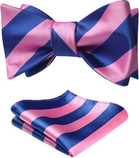 Bow Ties for Men Striped Bowties Men's Self Tie Bowtie Handkerchief Formal Tuxed
