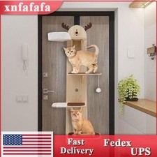 4-Levels Door Hanging Cat Climber Door Mounted Cat Tree Tower for Space Saving