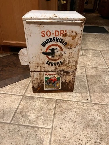 Vintage! SO-DRI WINDSHIELD SERVICE Gas Station Metal Paper Towel Dispenser