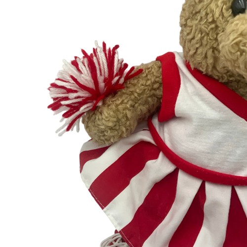 Conjunto de animadora de oso de peluche Build-A-Bear rojo blanco pompones 15" - Imagen 14 de 23