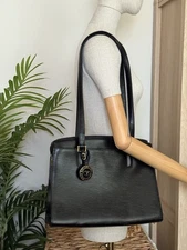 VALENTINO GARAVANI Hand Bag Tote Bag Charm Leather Black Authentic