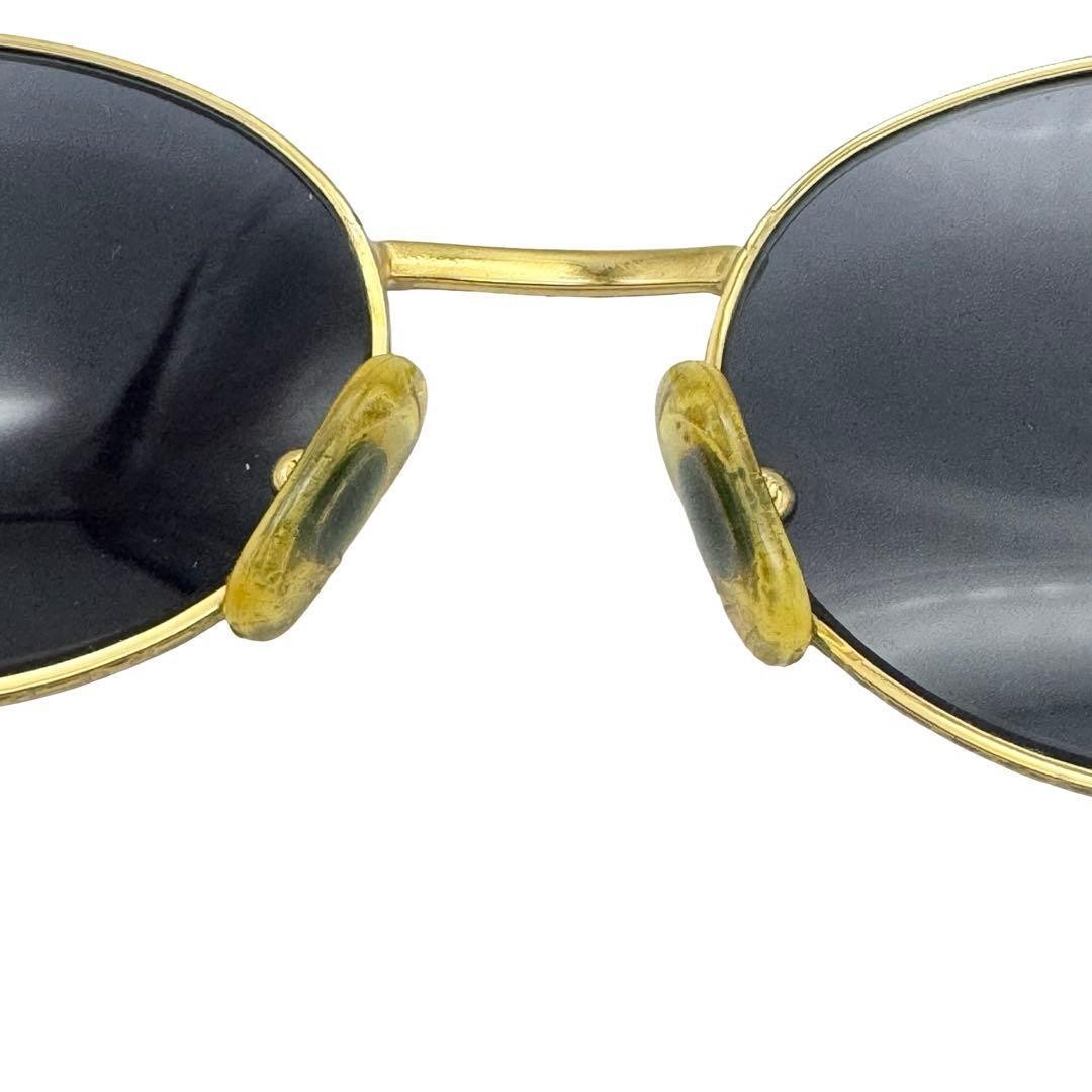 GUCCI QC2 Sunglasses Glasses Oval Frame Gold Black Engraved  MADE IN ITALY Mens thumbnail 9