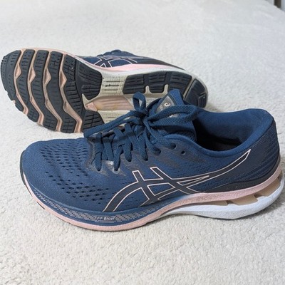 Asics Gel-Kayano 28 Running Shoes Womens 8 Navy Blue Pink 1012B047