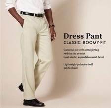 NWT Amazon Essentials Men Classic-Fit Expandable 30x32 Khaki Dress Pant