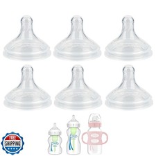 Silicone Nipple for Dr. Brown's Natural Flow Level 3 Wide-Neck Baby Bottle, 6