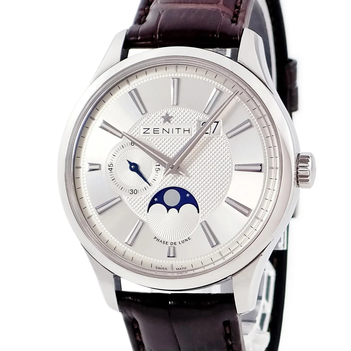 Zenith — Zenith Date 03.2140.691 / 02.C498 Stainless Steel 40mm Silver Dial #HDW020