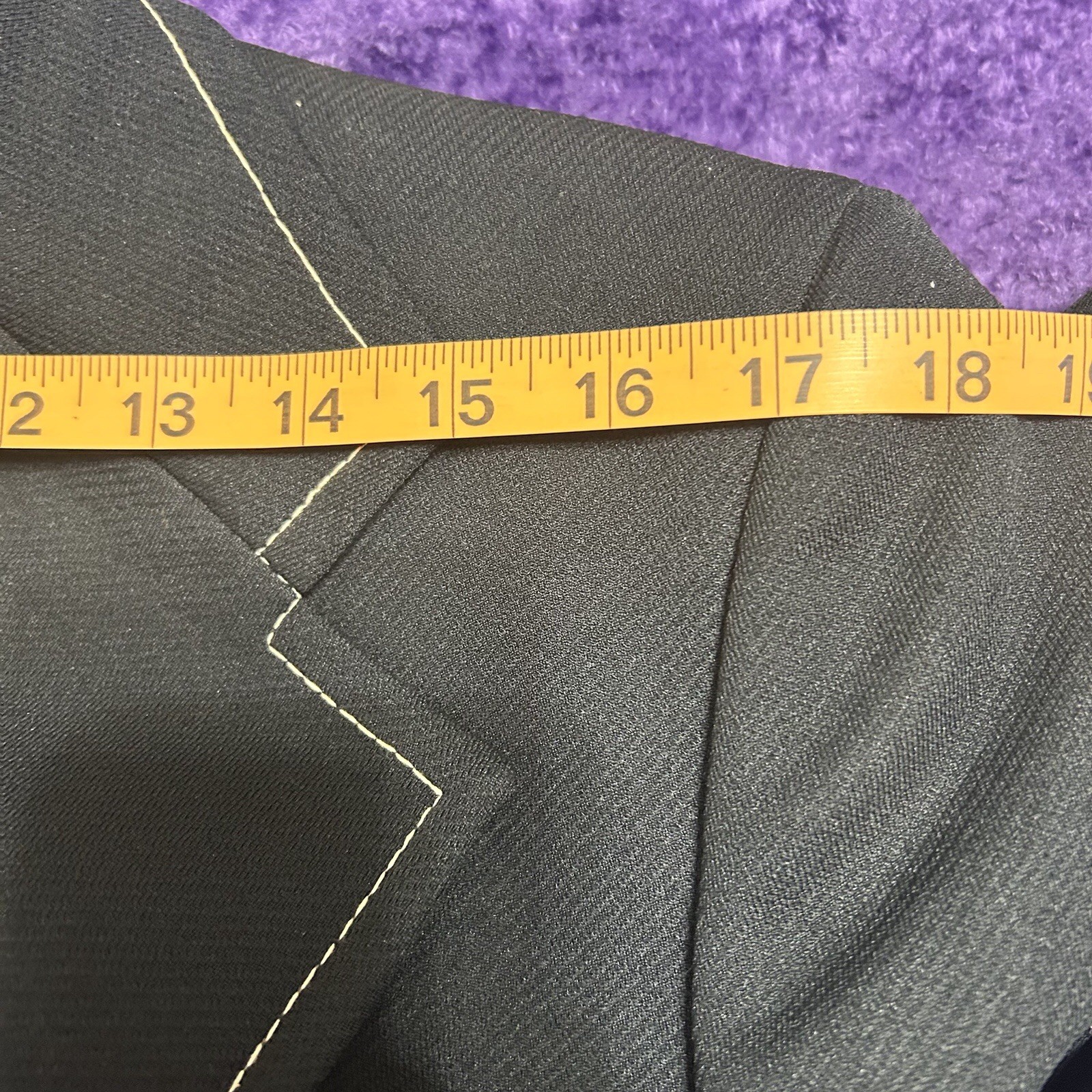 Vintage 1970s Black Leisure Suit Jacket with White Accents See Measurements