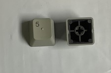VINTAGE Apple IIe 5 Five KEYCAP Platinum Blk Back Blk Lettering Org. Replacement
