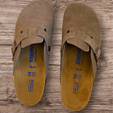 Birkenstock Boston Damen Clogs Wildleder Taup...