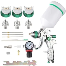 Spray Gun Set Gravity Feed Air Spray Gun with 1.4, 1.7, 2.0mm Nozzles 20oz 600cc