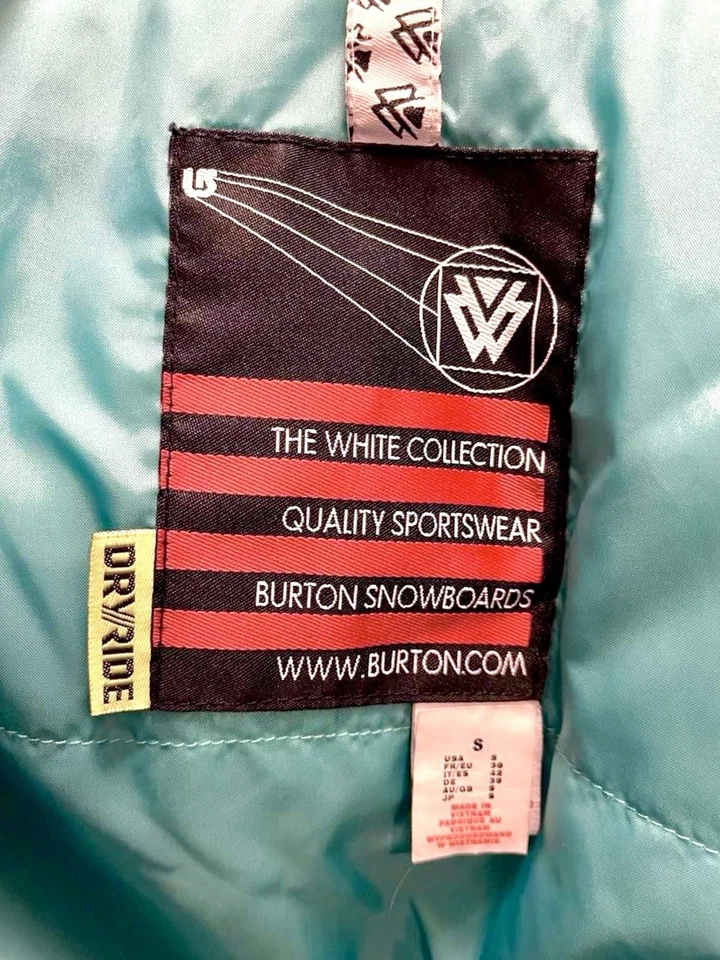 Chaqueta de esquí de snowboard Burton The White Collection negra para mujer talla S Dryride Foto 4 de 4