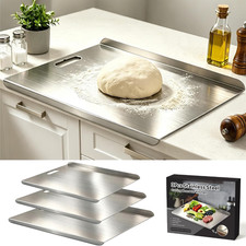 Stainless Steel Cutting Board with Lip, 3PCS Cutting Boards for Kitchen Set