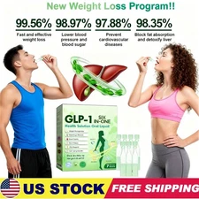 GLP-1 6-in-1 Oral Solution Quick Fat Loss, Blood Sugar | Anti-Aging US Stock