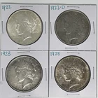 1922 1922-D 1923 1925 Peace Dollar Lot of 4