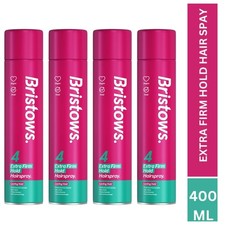 Bristows Extra Firm up to 24 Hours Hold Vegan Hairspray 4 x 400ml