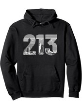 Men'S Hoodie 250g 50 Cotton  50 Polyester - 213 Area Code Los Angeles Vintage
