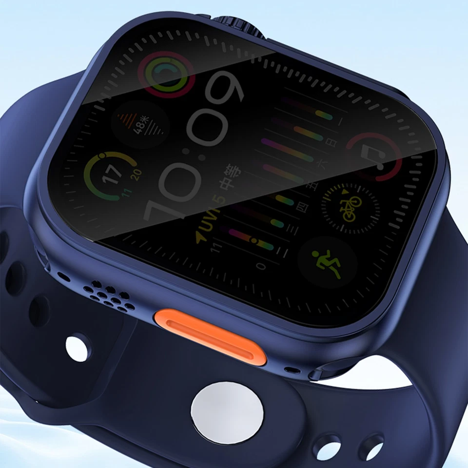 Paquete de 2 fundas para Apple Watch Series 11 10 9 8 7 6 SE 42/44/45/46mm + cristal de privacidad Foto 3 de 4