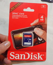 New Sandisk SDHC Secure Digital High Capacity Card 4GB Class 4 Camera Camcorder