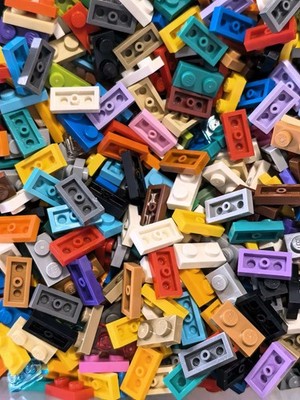 200 Random Mixed Color LEGO 1x2 Plates (3023) Genuine Bulk Parts-REBRICKS