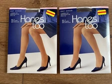 Hanes Too Vintage Control Top Day Sheer Pantyhose Size EF Style 136 Rein Toe