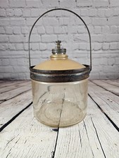 Antiguo calentador de botella de vidrio de queroseno Perfection 1919 estufa válvula de tanque de aceite