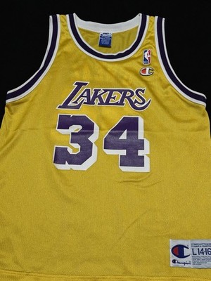 ロサンゼルス・レイカーズ SHAQUILLE O'NEAL ジャージ 34 Vintage NBA Champion Shaq Shaquille O'Neal #34 Yellow Jersey Size