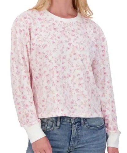 Lucky Brand Top Women' s Large White Pink Long Sleeve Sweatshirt Boho Cottage - Imagen 8 de 8