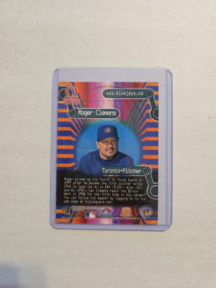 1998 Pacific Omega Roger Clemens #19 – Toronto Blue Jays 🔥 - Image 2 of 2