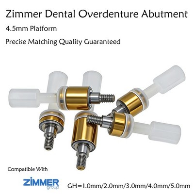 Dental Attachment Locator Abutment  for Zimmer Screw-Vent 4.5 Platform 1-5.0mm H