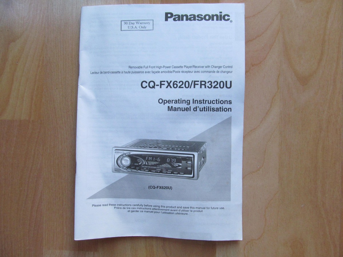 Owners Manual For A Panasonic CQ–FX620/FR320U | eBay