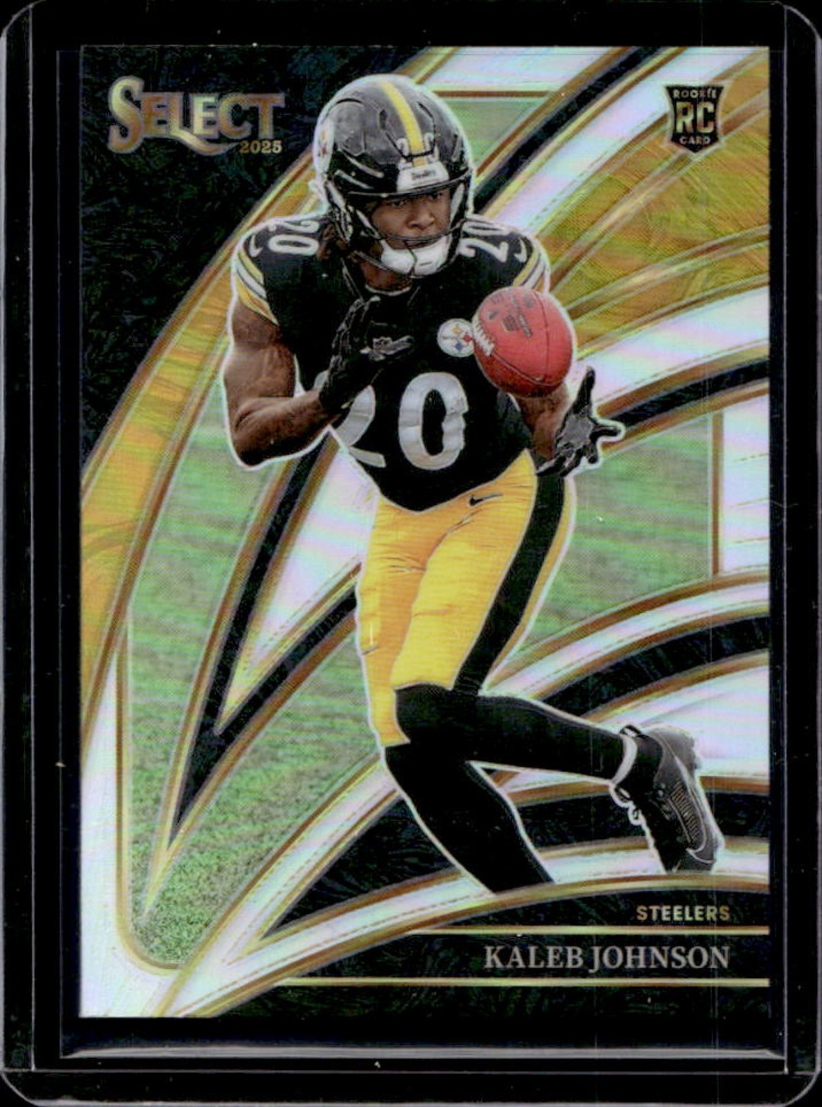 2025 Panini Select Kaleb Johnson Club Level RC Silver Prizm Rookie #252 Steelers