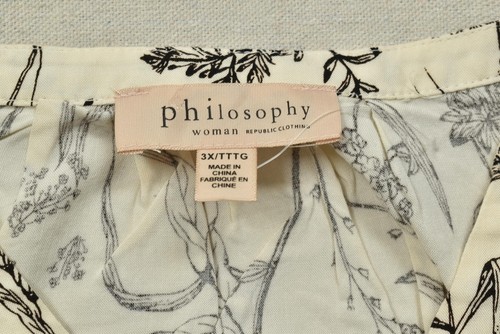 Philosophy Woman Republic Clothing Blouse Plus Size 3X Floral Print Top - Picture 7 of 8