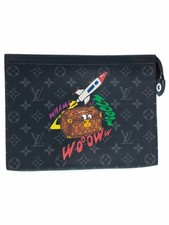Louis Vuitton Monogram Eclipse Black Pochette Voyage Clutch Bag