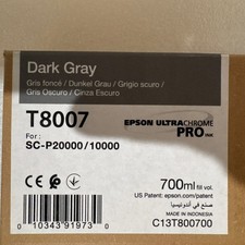 T8007,Epson UltraChrome PRO Dark Gray Ink 700ml For P10000/20000. Date 2028. New