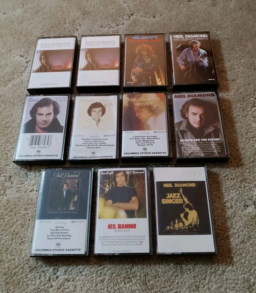 LOOK! 👀 Rare/Vintage Neil Diamond Cassette Tapes Hot August Night Jazz Singer - Image 2 of 4