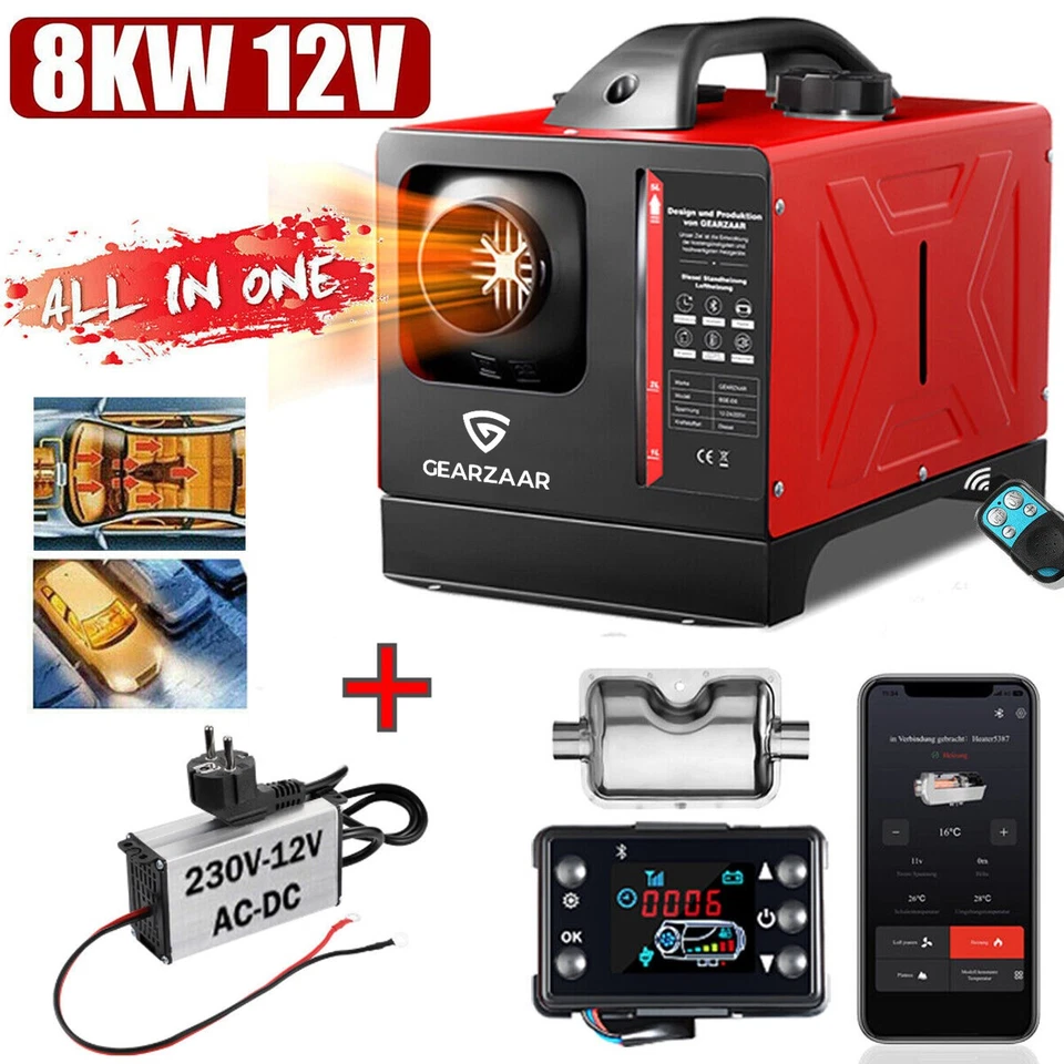 8KW 12V 24V 230V Diesel Auto Heizung Standheizung Luftheizung Air Heater PKW LKW