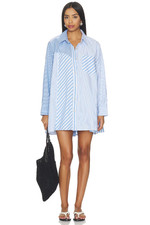 Freepeople Oxford Club Mini Dress - Cornflower Combo NEW