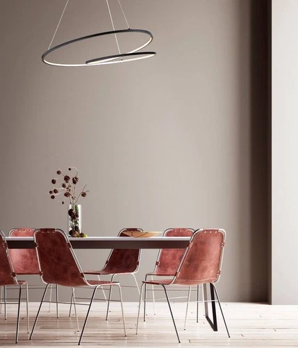 ET2 Cycle 24 1/2" Wide Black LED Geometric Ring Pendant Light - Picture 9 of 10