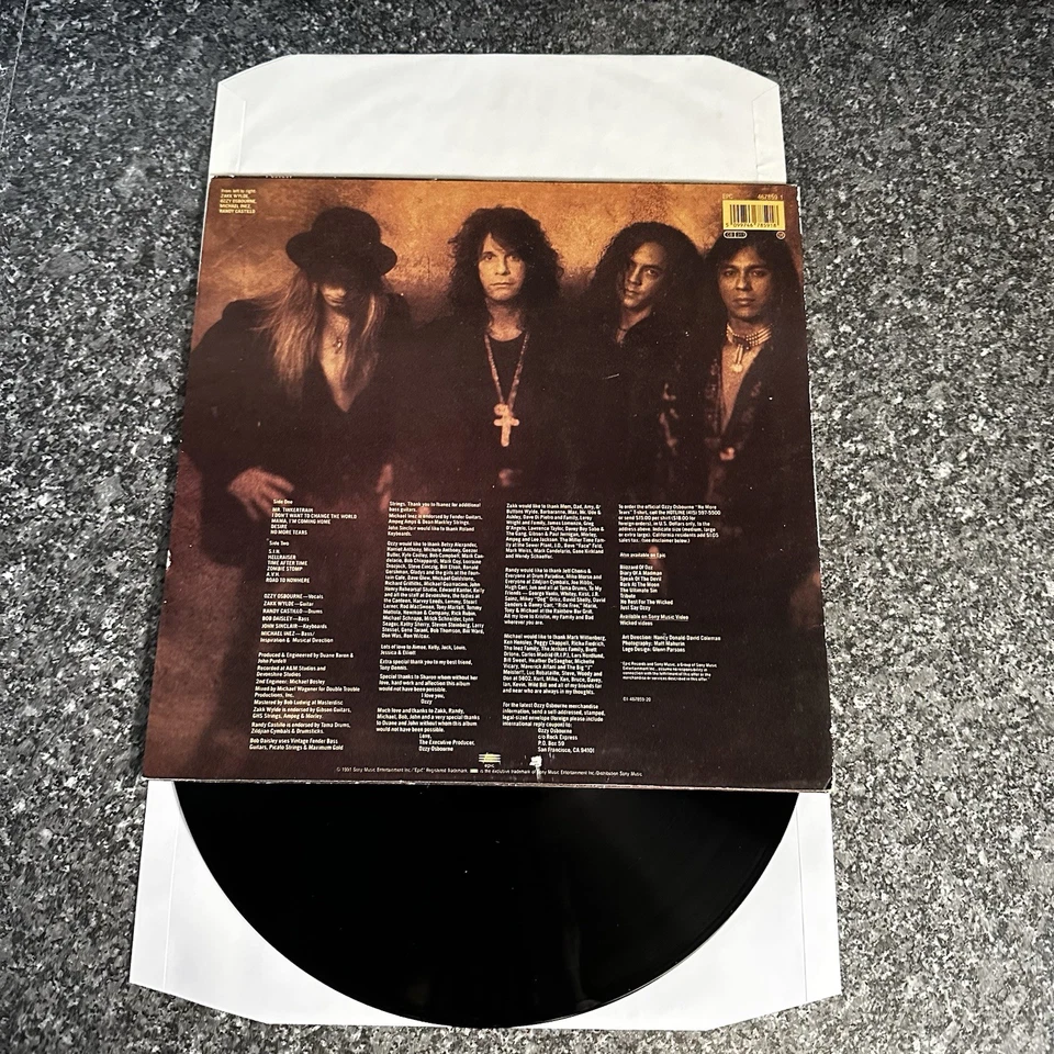 LP VINYL OZZY OSBOURNE ALBUM NO MORE TEARS EPC 467859 1 EUROPE 1ST PRESS EX+/EX - Image 4 of 4