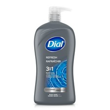 Dial Men 3in1 Body, Hair and Face Wash, Refresh, Blue Sage Scent, 32 fl oz 1.03 per gallon