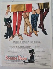 1963 Womens Bonnie Doon Pet Socks Vintage Bla...