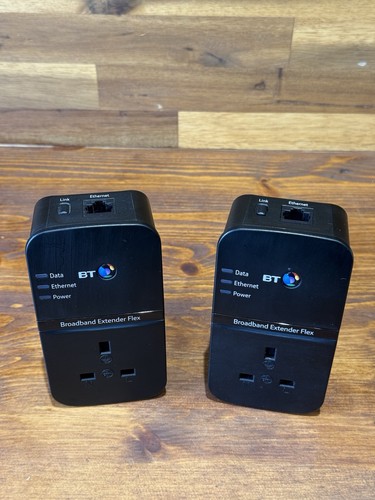 BT Broadband Extender Flex 500 Passthrough Powerline Adapters Black x2 Used - Afbeelding 4 van 13