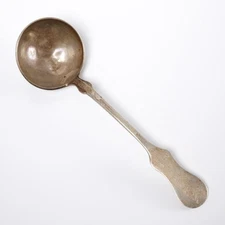Austro Hungarian Silver Serving Ladle Antique 19th C 9"l