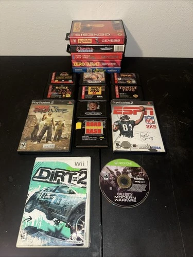 Junk Drawer Video Game Lot, Wii, Xbox One, Sega, PS2 + More Untested Read Desc