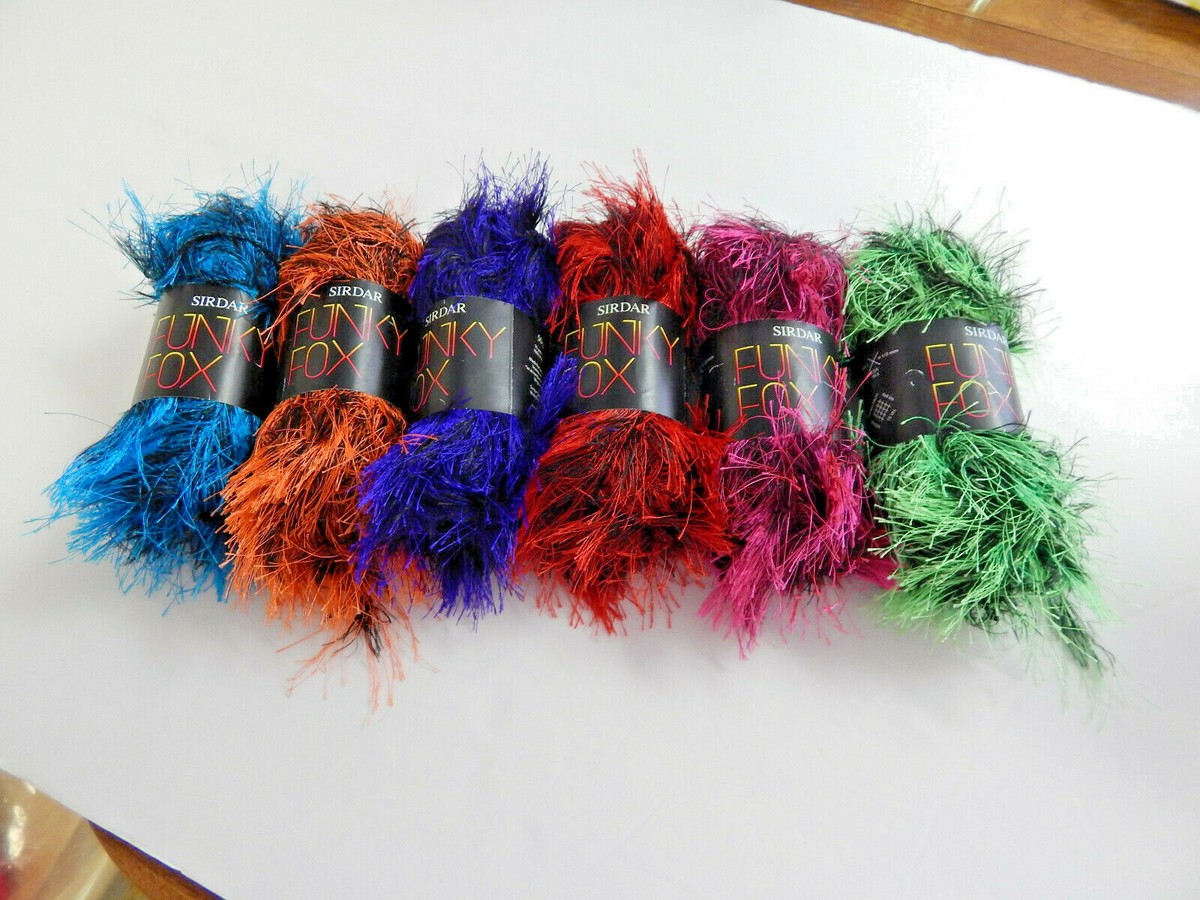 Sirdar EYELASH FUNKY FOX Knitting Yarn 50g COLORS