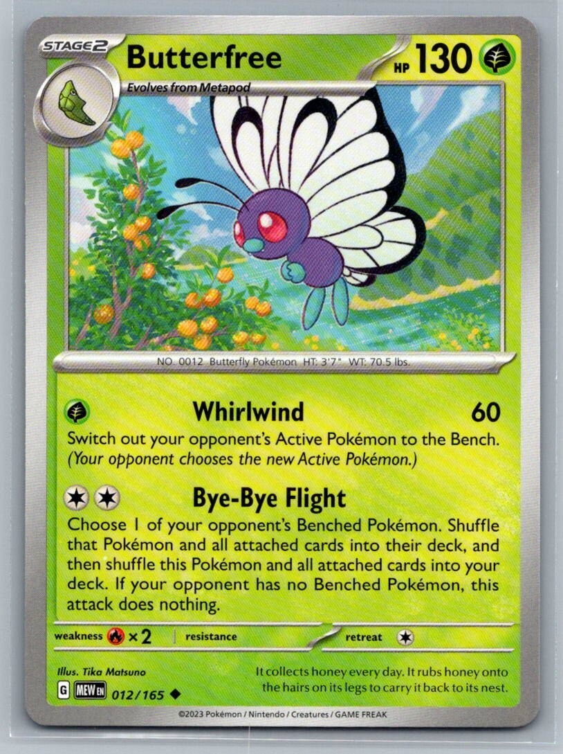 Butterfree 12/165 Scarlet & Violet 151 Uncommon Pokémon TCG 2023