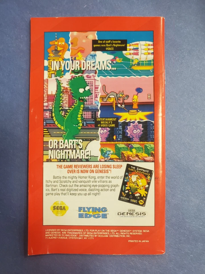 Sega Mega Genesis Spider-Man X-Men Arcade's Revenge Game Instruction Manual - Image 2 of 2