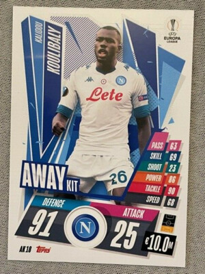 Topps Match Attax 2020/2021 Champions League Extra Away AK18 Kalidou Koulibaly
