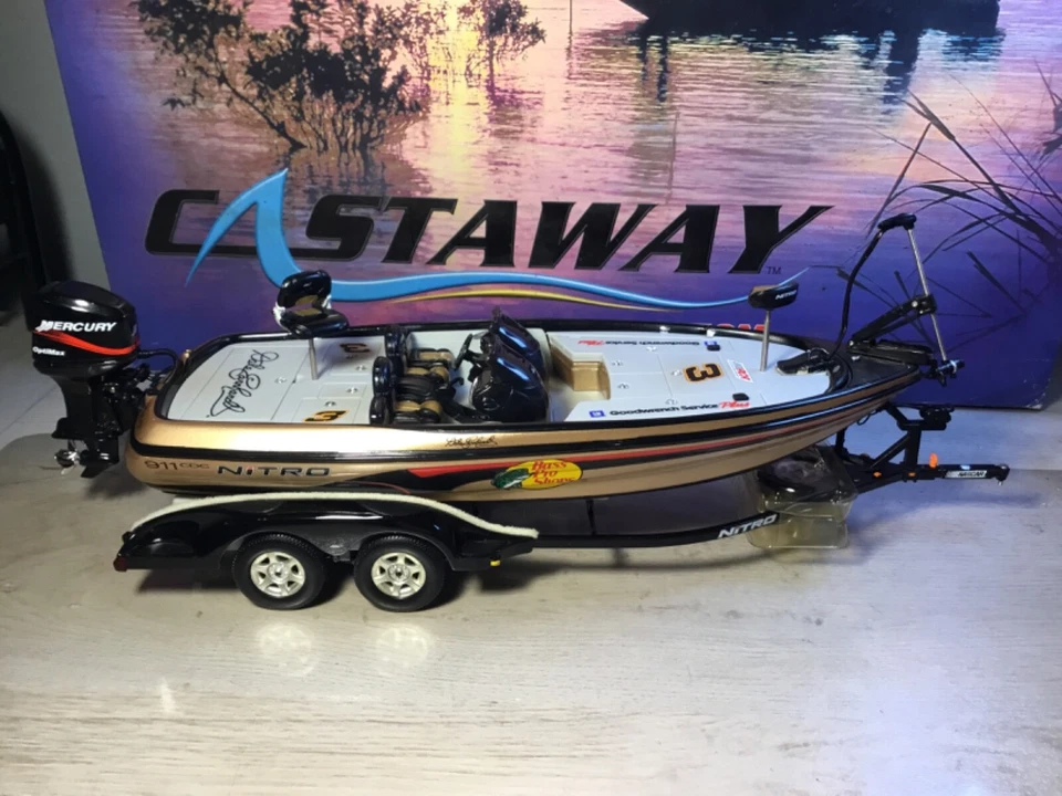 XRARE 1:24 Dale Earnhardt #3 BASS PRO SHOPS 2003 CASTAWAY NITRO BOAT & TRAILER - Image 4 of 4